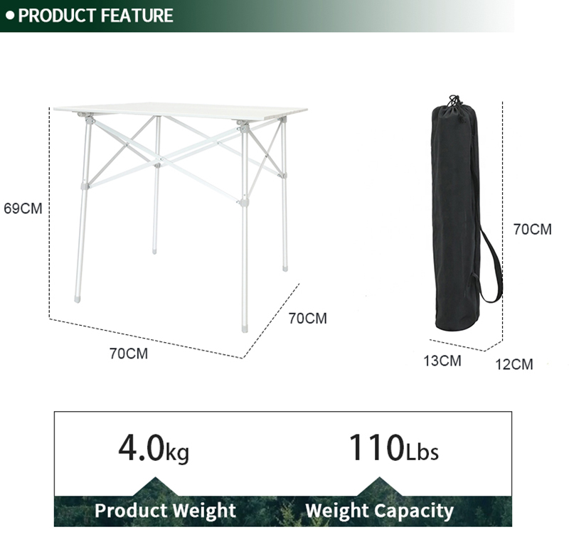Aluminium Portable Camping Table Travel Folding Table Camping