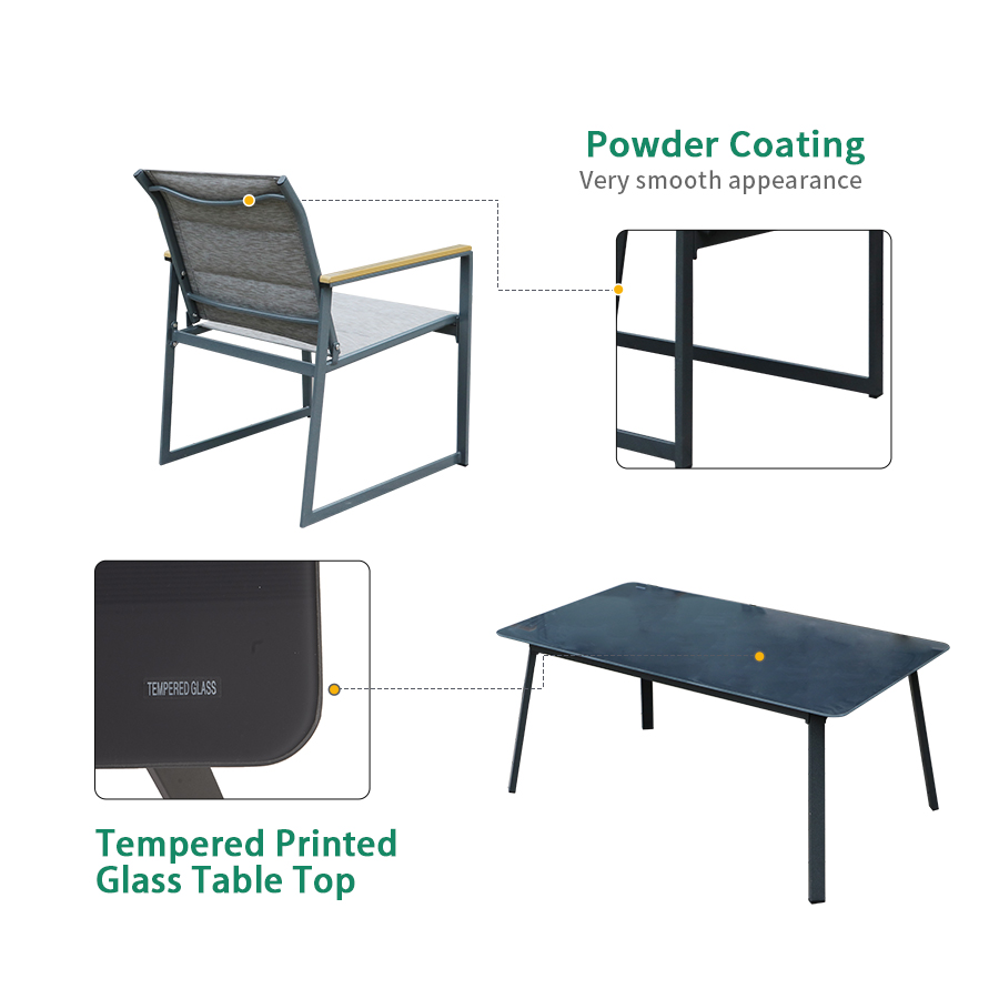 Kd Texitlene Padded Outdoor Dining Set 1008