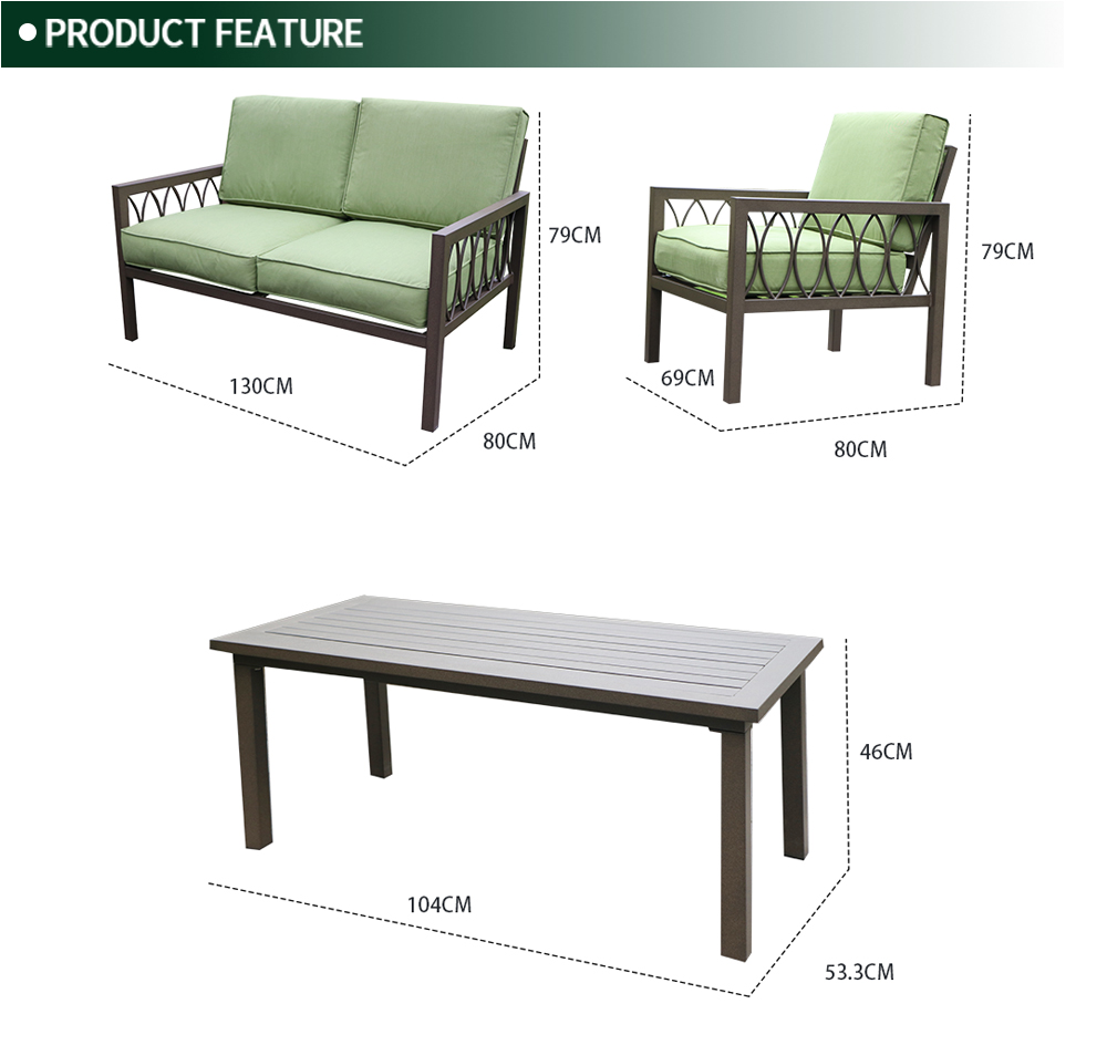 Steel Outdoor KD Sofa Set 2012