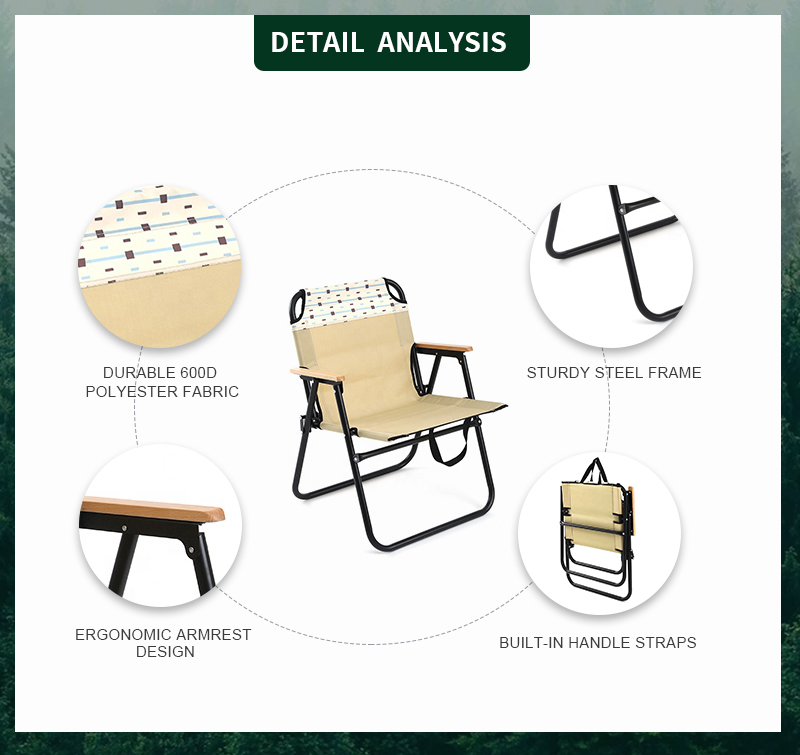 Outdoor Detachable Portable Metal Frame Folding Foldable Camping Kermit Chair for Picnic