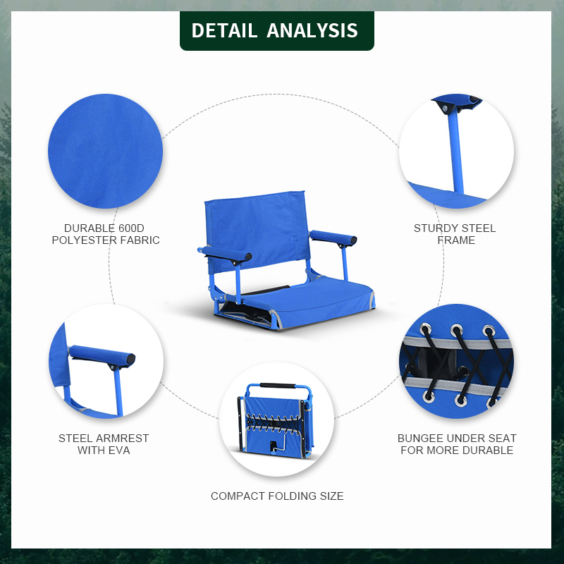 Lightweight Portable Folding Stadium Seat for Beachers and Benches
