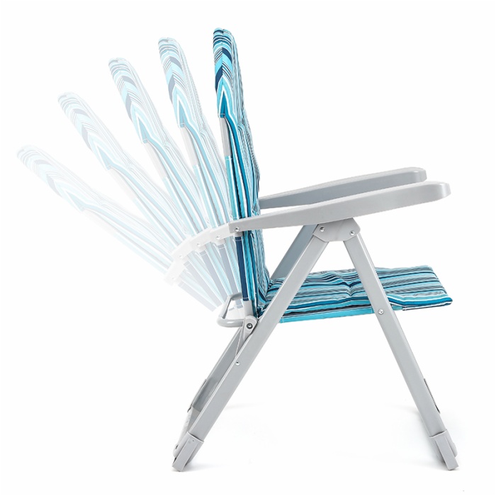 5 Position Outdoor Portable Folding Beach Padded Adjustable Beach Chair