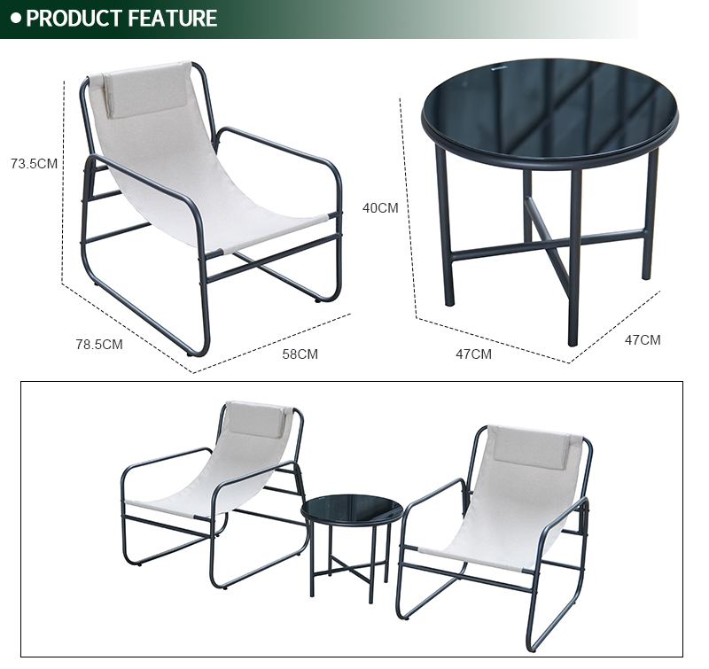 3-Piece Steel Outdoor Bistro Set SF2601