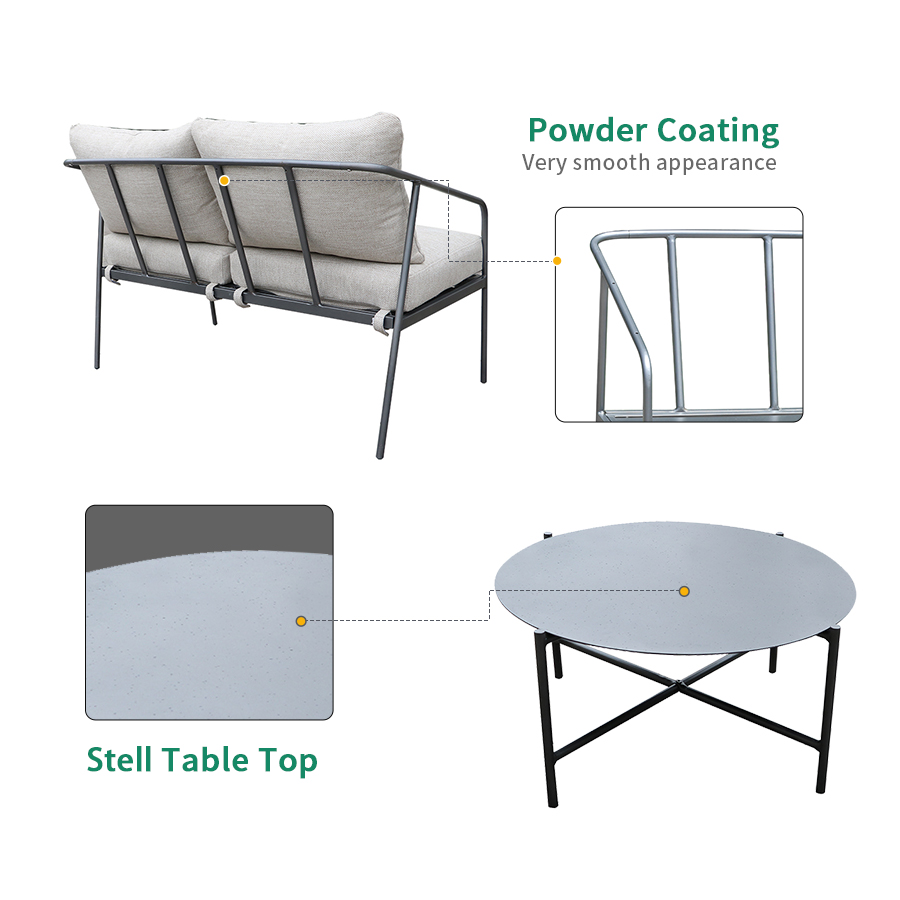 Steel Outdoor KD Sofa Set 2014