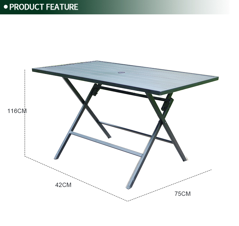 Steel Folding Outdoor Dining Set 1011