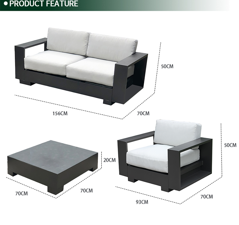 Aluminum Outdoor KD Sofa Set 2102
