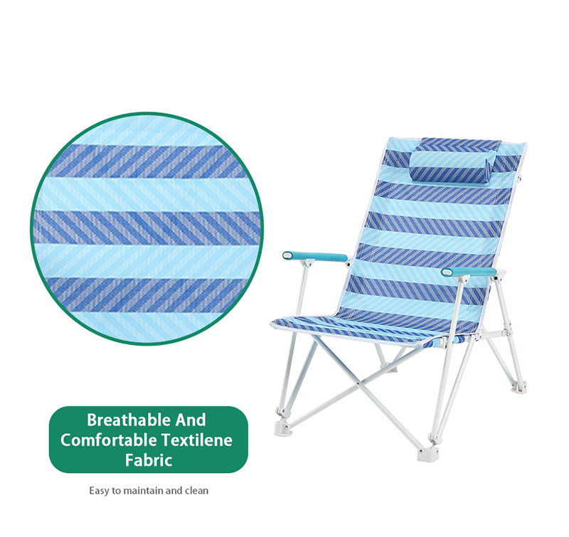 Outdoor Portable and Folding Metal Stable Beach Chair Camping Chair