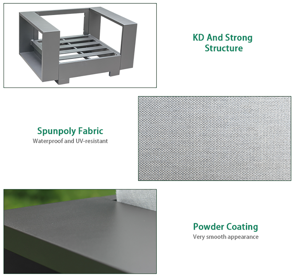 Aluminum Outdoor KD Sofa Set 2102