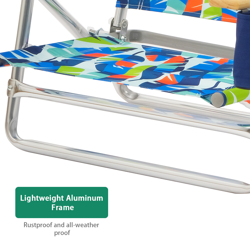 Outdoor Durable Portable Wood Arm Lounge Reclining Folding Beach Chair