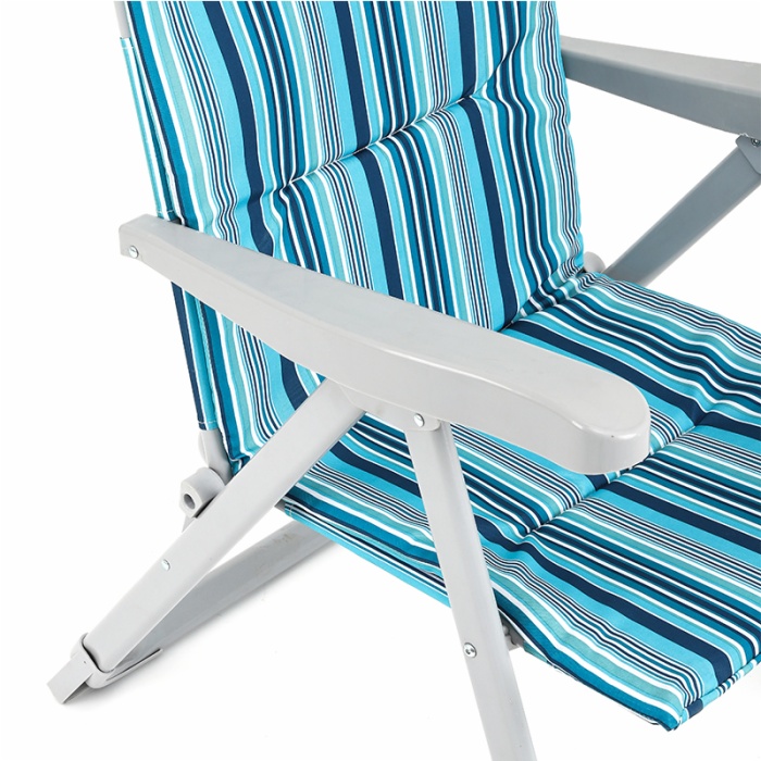 5 Position Outdoor Portable Folding Beach Padded Adjustable Beach Chair