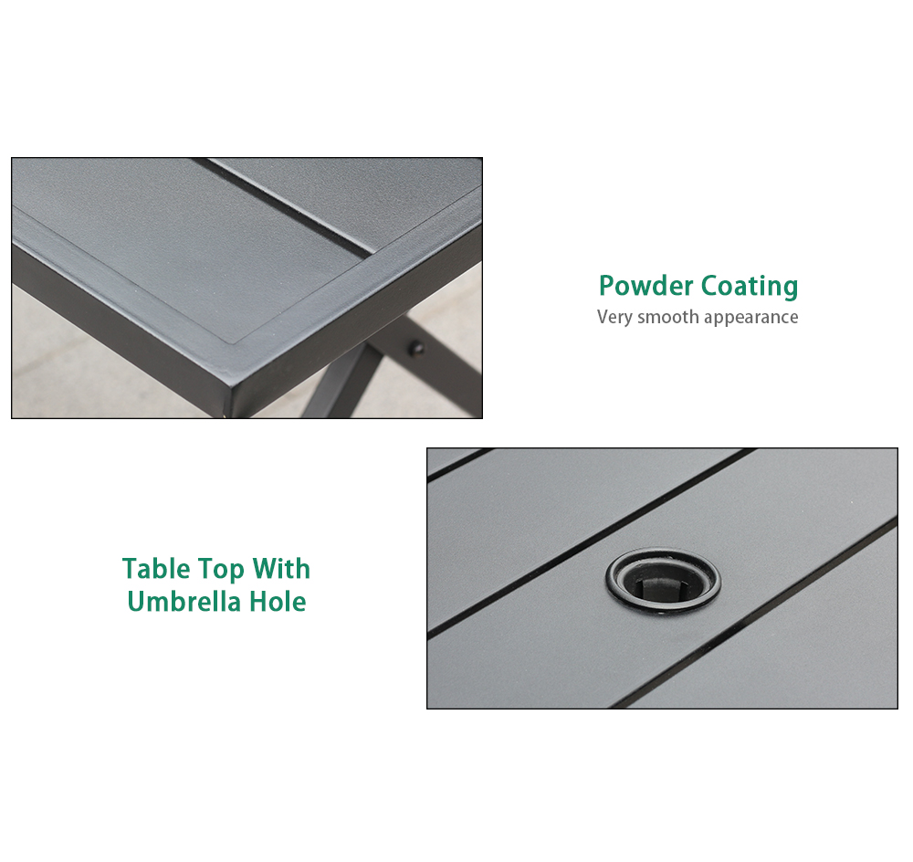 Steel Folding Outdoor Dining Set 1011