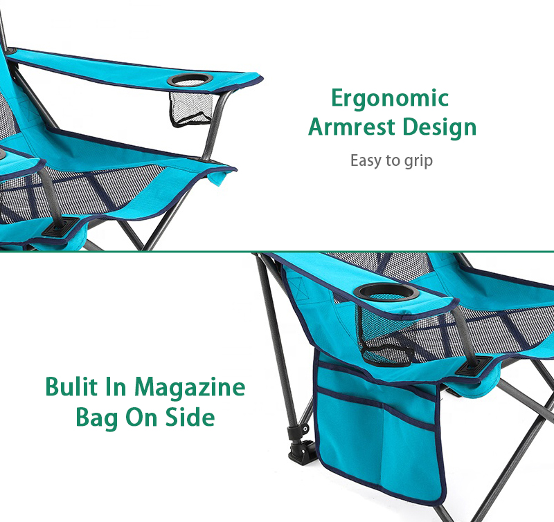 Ultralight Outdoor Portable Camping Metal Chair for Fishing with Cup Holder