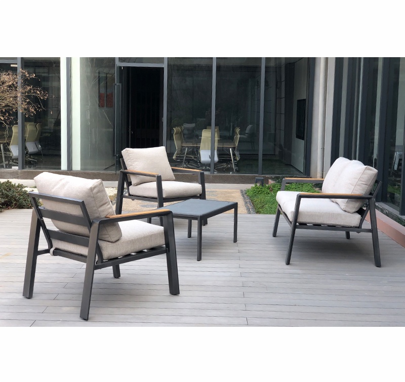 Concord 4 Pc Aluminum Sofa Set with Cushions AF2017