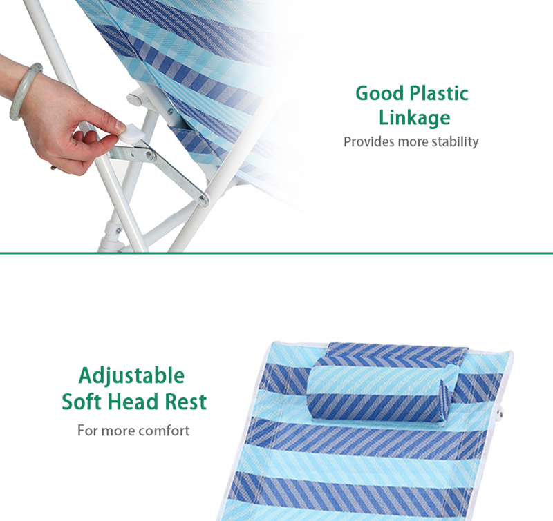 Outdoor Portable and Folding Metal Stable Beach Chair Camping Chair