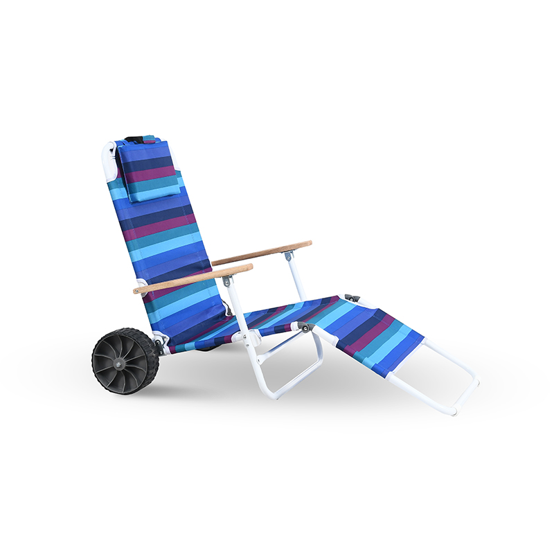Outdoor Foldable Backpack Portable Modern Leisure Folding Oxford Portable Beach Chair Trolley