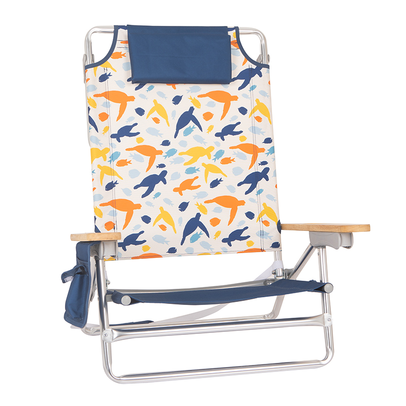 Portable 5 Position Aluminum Adjustable Foldable Picnic Camp Beach Chair with Storage Bag