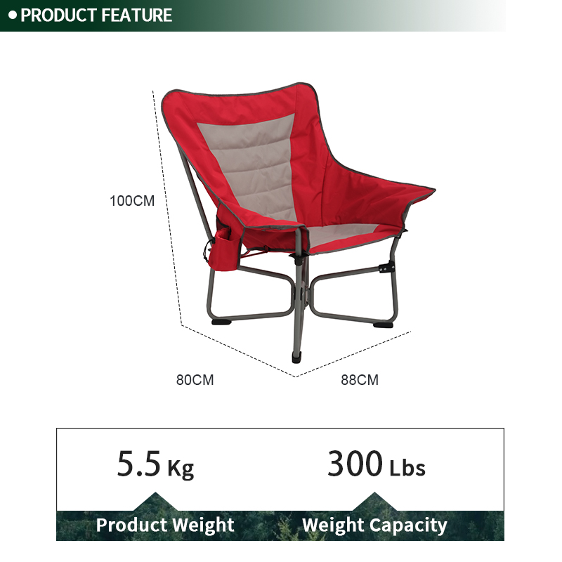Red Rotary Shaft Butterfly Chair with Removable Sofa-like Seat