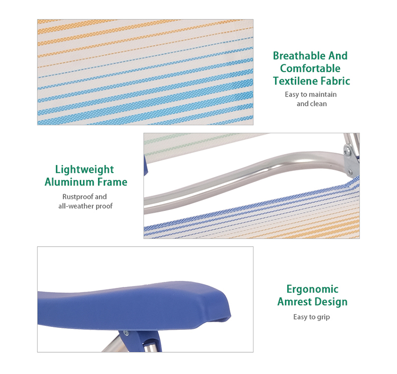 Compact Lightweight Beach Chair with Textilene Fabric