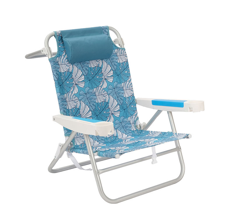 5-Position Lightweight Backpack Beach Chair with with Straps & Storage