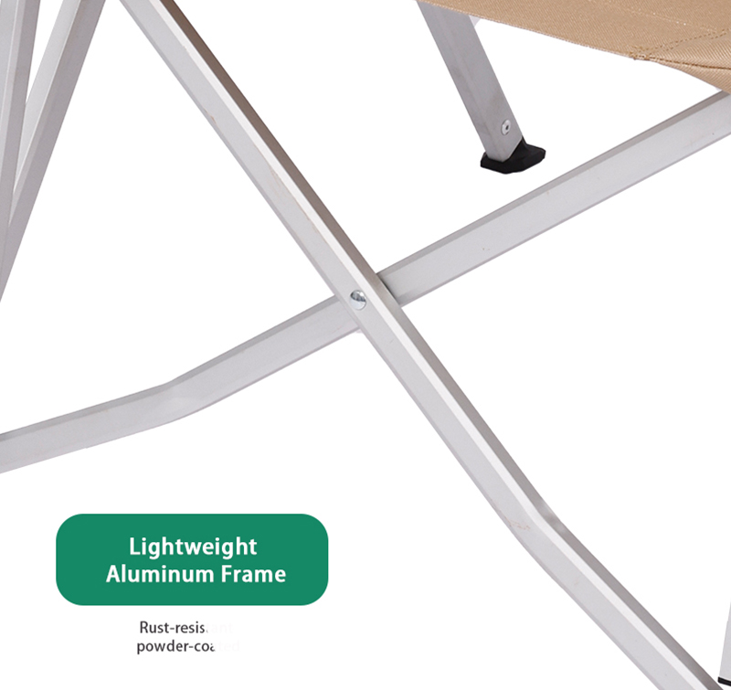 Lightweight Aluminum Portable Folding Chair,Anodized Aluminum, 600D Polyester