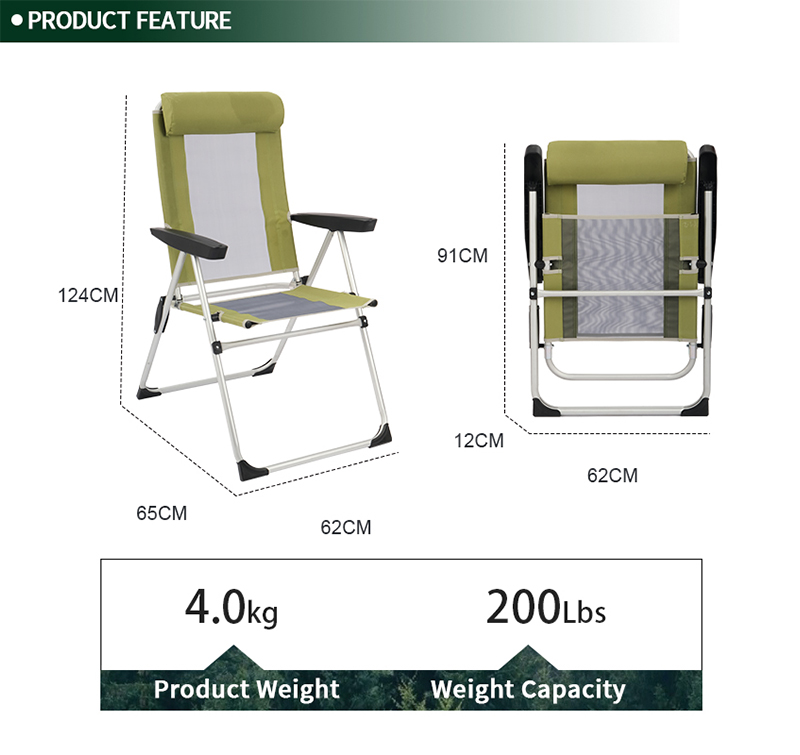 Folding Armrest RV Chair with 5 Positions and Ergonomic Design