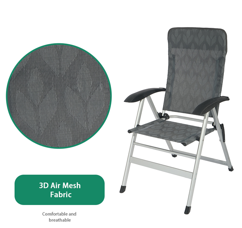 Luxury RV Camping Caravan Chair with 7 Reclining Positions and 120kg Load Capacity
