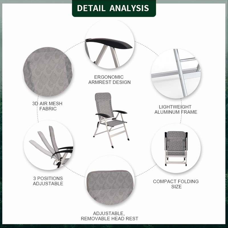 Luxury RV Camping Chair with 7 Adjustable Positions Caravan Chair