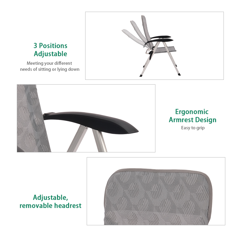 Luxury RV Camping Chair with 7 Adjustable Positions Caravan Chair