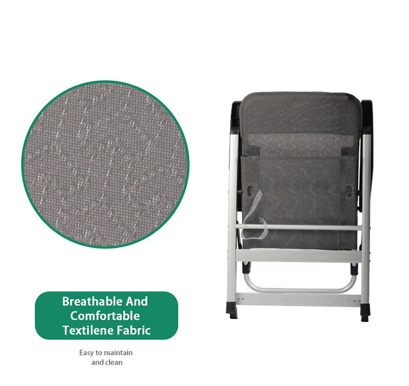 Folding RV Caravan Armrest Chair with Aluminum Frame and 7 Positions