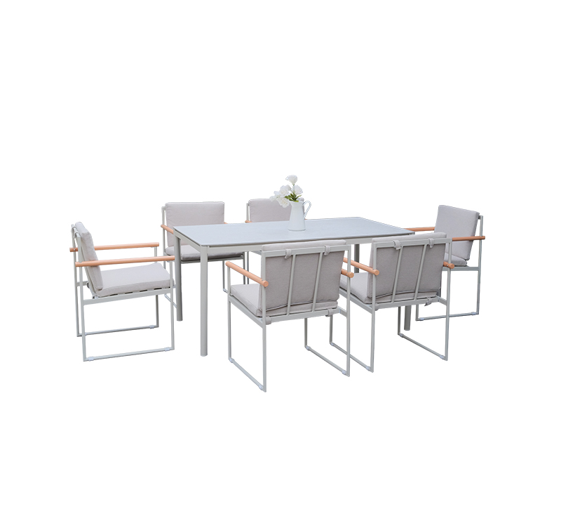 Durable 7-Piece All-Weather Outdoor Dining Set with Poly Stone Top