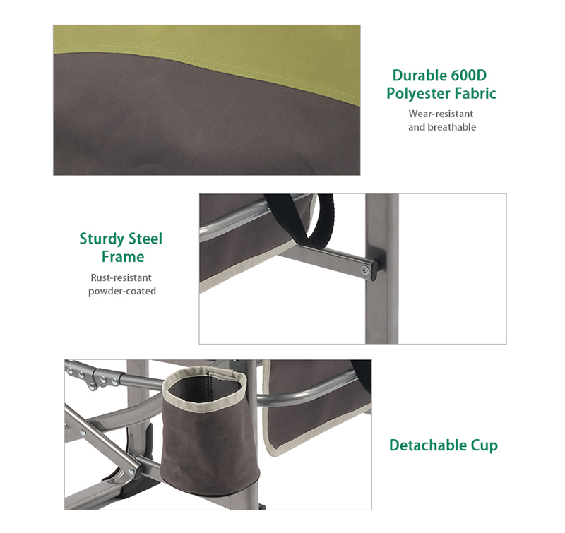 Compact Director Chair with Cup Holder and Storage Accessible for people with disabilities