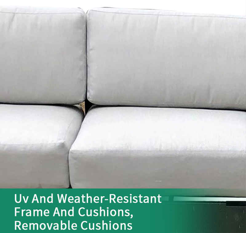 Memphis 4 Piece Aluminum Sectional Corner Sofa Set with Cushions AF2103