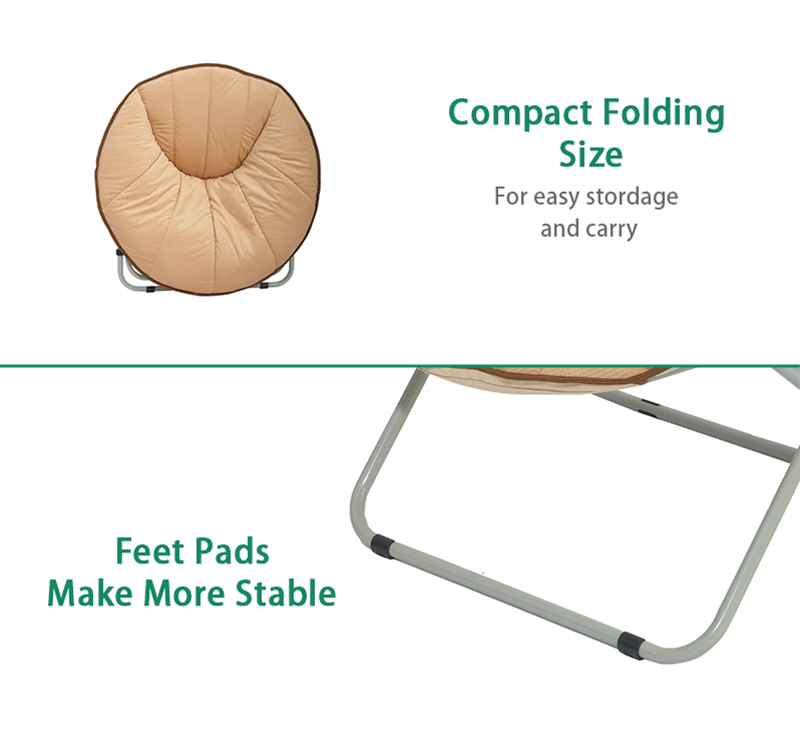 Oversized Saucer Chair with Thick Padding and Folding Lock