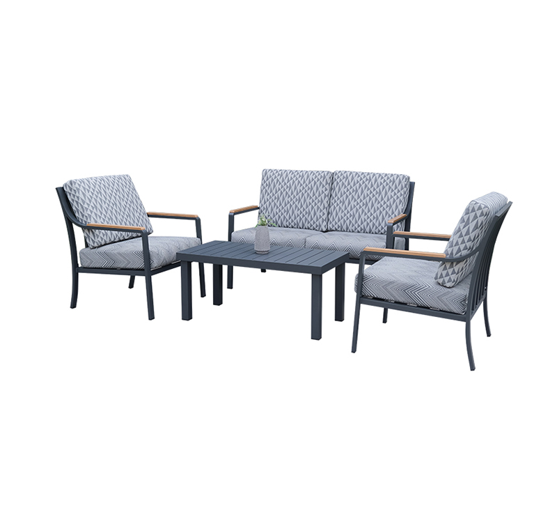 Modern 4-Piece Patio Conversation Set for Outdoor Lounge and Entertainment
