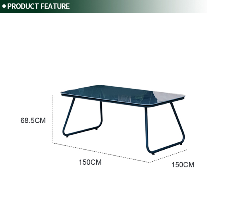 Positano Style 4pc Outdoor Sofa Set, Steel Frame & Glass Top