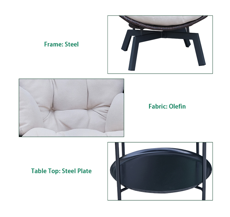 Durable Outdoor Sofa Set with Olefin Fabric Cushions and All-Weather Steel Frame
