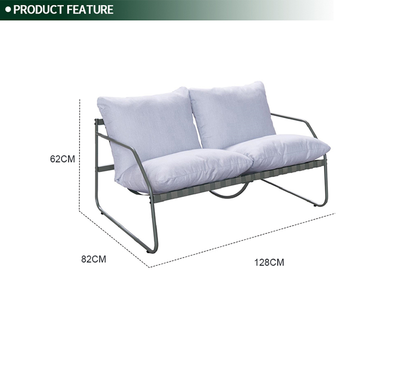 4-Piece Outdoor Sofa Set Including Tempered Glass Table – Durable Steel Frame and Spun Poly Fabric