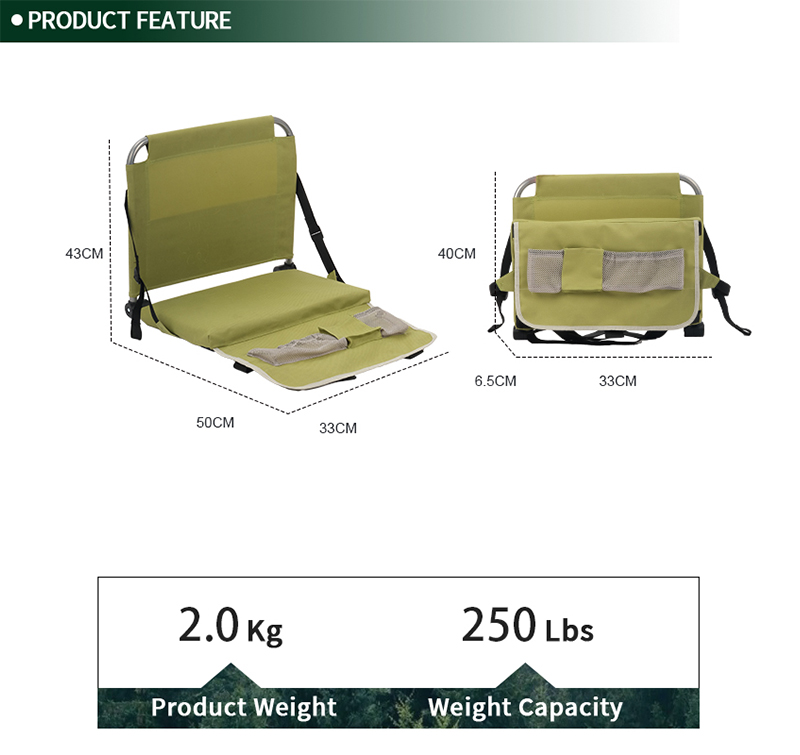 Low Profile Stadium Seat with Pocket – Portable Folding Chair for Outdoor Events