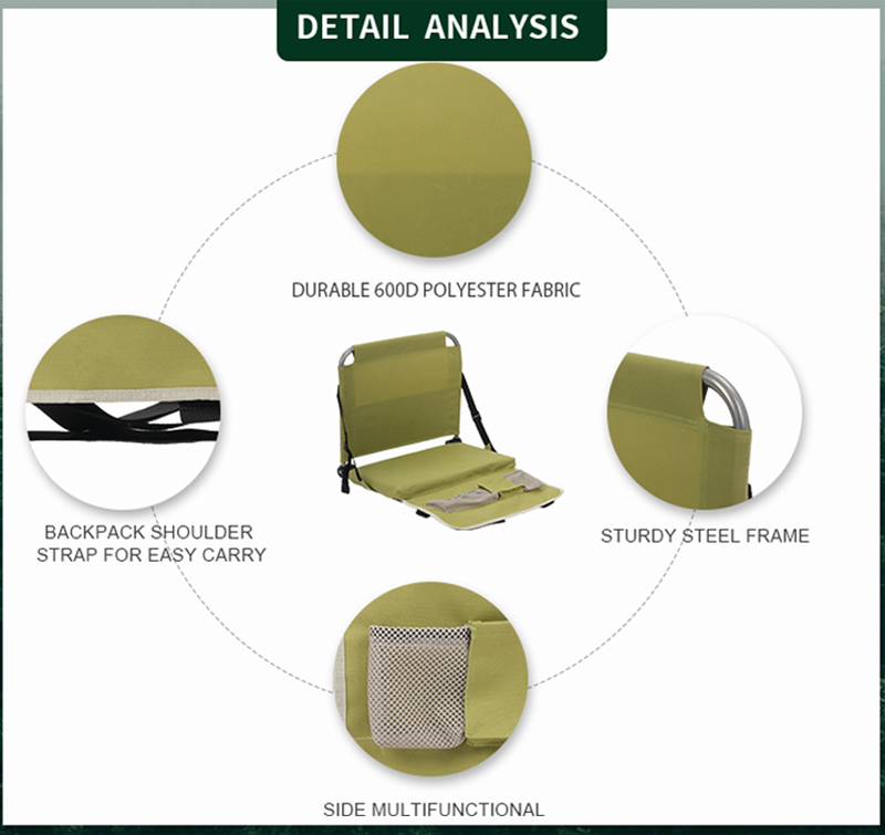Low Profile Stadium Seat with Pocket – Portable Folding Chair for Outdoor Events