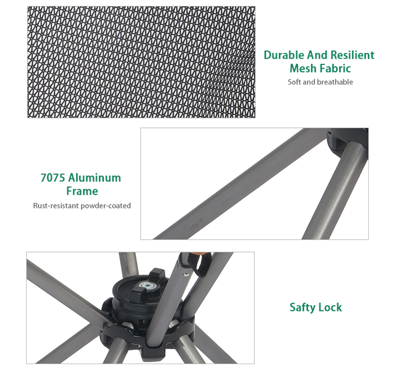 Lightweight Mesh Camping Chair with Aluminum Frame for Hiking,Outdoor Activities
