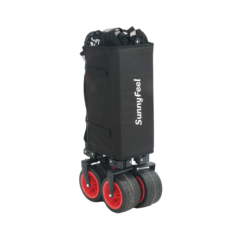 Foldable Wagon with Height-Adjustable Mesh & Side Pockets