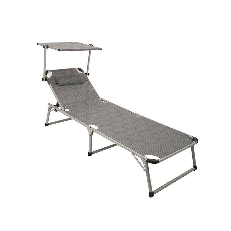 Outdoor Furniture Foldable Picnic Beach Garden Pool Chair Adjustable Sun Bed Sun Lounger with Headrest