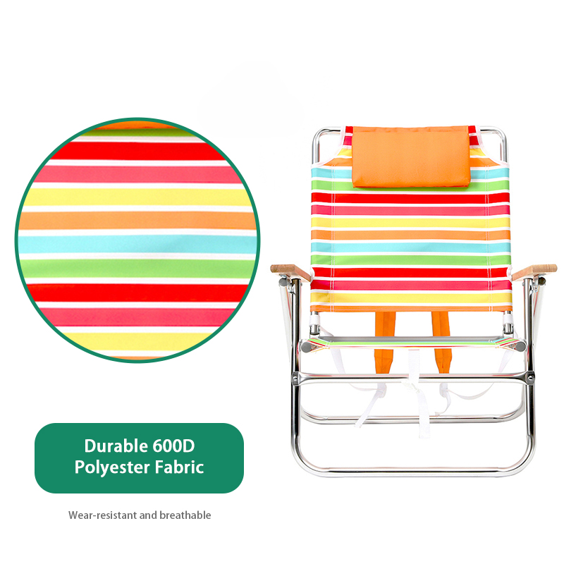 Outdoor Aluminum Folding Reclining Beach Chair Luxury Beach Chair