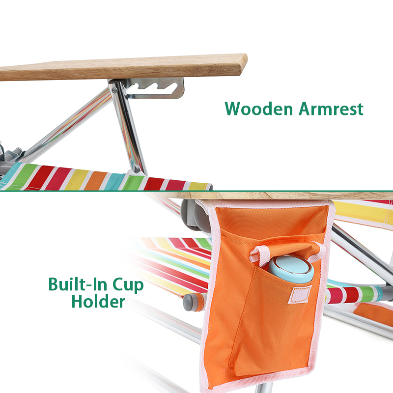Portable 5 Position Aluminum Adjustable Foldable Picnic Camp Beach Chair with Storage Bag