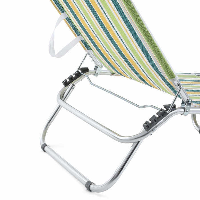 Sun Lounge Chair Aluminium Beach Folding Chaise Lounger Outdoor Bed with Canopy