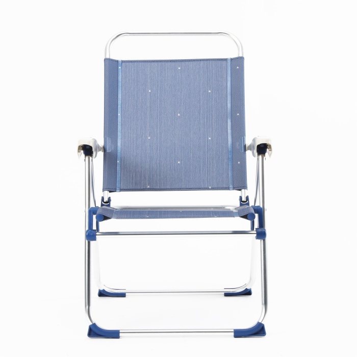Alu Cham Folding Adjustable 5 Position Reclining Outdoor Mesh Sling Chair for Camping Beach Backyard and Patio