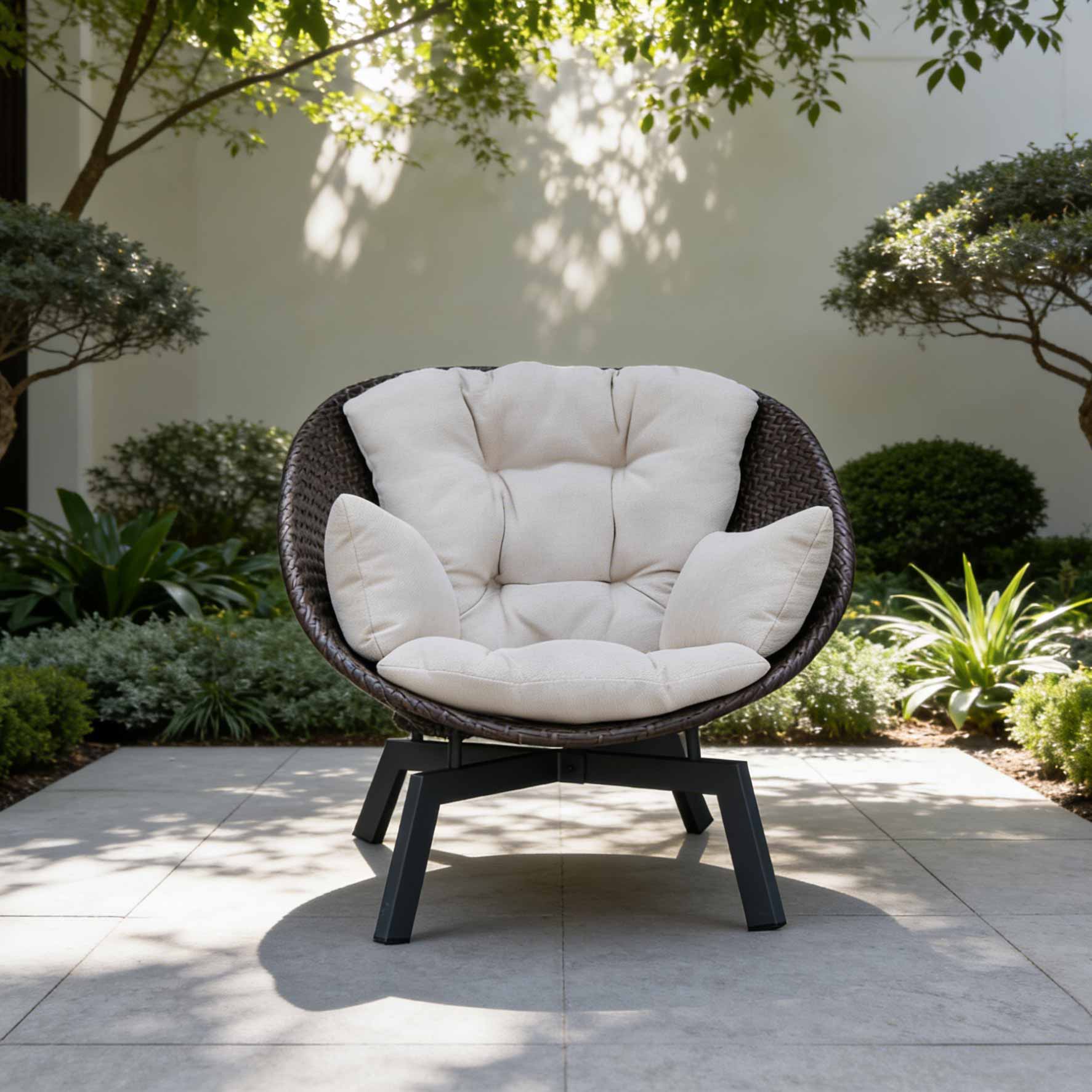 Durable Outdoor Sofa Set with Olefin Fabric Cushions and All-Weather Steel Frame